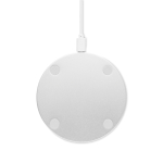 Round wireless fast-charging charger made of bamboo, 10W wood colour fourth view