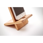 Bamboo mobile phone stand wood colour photographic view