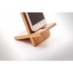 Bamboo mobile phone stand wood colour photographic view