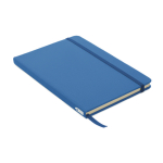 RPET notebook with recycled pages for promos, A5 royal blue colour