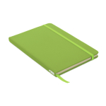 RPET notebook with recycled pages for promos, A5 lime colour