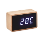 Alarm clock, bamboo housing and LED display wood colour
