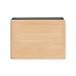 Alarm clock, bamboo housing and LED display wood colour sixth view