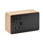 Alarm clock, bamboo housing and LED display wood colour seventh view