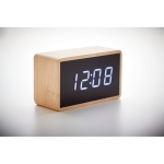 Alarm clock, bamboo housing and LED display wood colour eighth photographic view