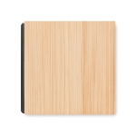 Cube-shaped alarm clock, bamboo housing & temperature display wood colour fifth view