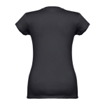 Women's fitted V-neck T-shirt, 150 g/m2, THC Athens black colour