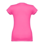 Women's fitted V-neck T-shirt, 150 g/m2, THC Athens fuchsia colour