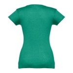 Women's fitted V-neck T-shirt, 150 g/m2, THC Athens marbled green colour