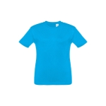 Children's cotton t-shirt, 150 g/m2, THC Quito cyan blue colour first view