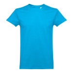 Unisex t-shirt in carded cotton, 190 g/m2, THC Ankara cyan blue colour