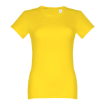 Women's fitted cotton T-shirt, 190 g/m2, THC Ankara yellow colour first view