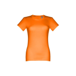Women's fitted cotton T-shirt, 190 g/m2, THC Ankara orange colour first view
