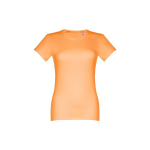 Women's fitted cotton T-shirt, 190 g/m2, THC Ankara coral colour first view