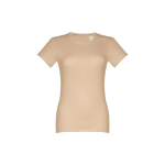Women's fitted cotton T-shirt, 190 g/m2, THC Ankara light brown colour first view