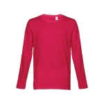 Unisex long-sleeved cotton shirt, 150 g/m2 red colour first view