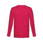 Unisex long-sleeved cotton shirt, 150 g/m2 red colour second view
