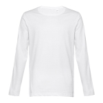 Unisex long-sleeved cotton shirt, 150 g/m2 white colour