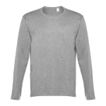 Unisex long-sleeved cotton shirt, 150 g/m2 marbled grey colour first view