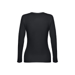 Women's long-sleeved cotton shirt, 150 g/m2 black colour second view