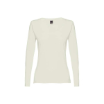 Women's long-sleeved cotton shirt, 150 g/m2 pastel green colour first view