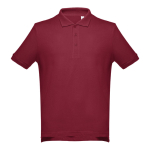 Men's cotton polo shirt in colours, 195 g/m2, THC Adam burgundy colour