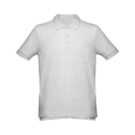 Men's cotton polo shirt in colours, 195 g/m2, THC Adam light grey colour first view
