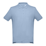Men's cotton polo shirt in colours, 195 g/m2, THC Adam light blue colour