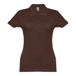 Women's cotton polo shirt in many colours, 195 g/m2 brown colour