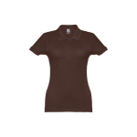 Women's cotton polo shirt in many colours, 195 g/m2 brown colour first view