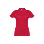 Women's cotton polo shirt in many colours, 195 g/m2 red colour first view