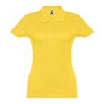 Women's cotton polo shirt in many colours, 195 g/m2 yellow colour