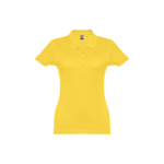 Women's cotton polo shirt in many colours, 195 g/m2 yellow colour first view