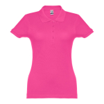 Women's cotton polo shirt in many colours, 195 g/m2 fuchsia colour