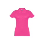 Women's cotton polo shirt in many colours, 195 g/m2 fuchsia colour first view