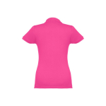 Women's cotton polo shirt in many colours, 195 g/m2 fuchsia colour second view