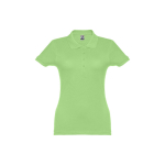 Women's cotton polo shirt in many colours, 195 g/m2 light-green colour first view
