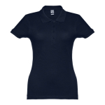 Women's cotton polo shirt in many colours, 195 g/m2 navy-blue colour
