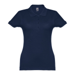 Women's cotton polo shirt in many colours, 195 g/m2 dark blue colour first view