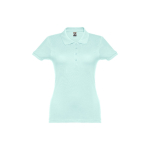 Women's cotton polo shirt in many colours, 195 g/m2 mint green colour first view
