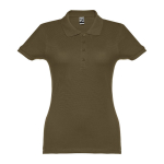 Women's cotton polo shirt in many colours, 195 g/m2 military green colour first view