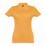 Women's cotton polo shirt in many colours, 195 g/m2 dark yellow colour first view