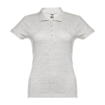 Women's cotton polo shirt in many colours, 195 g/m2 heather light grey colour first view