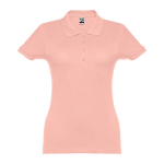 Women's cotton polo shirt in many colours, 195 g/m2 salmon colour first view