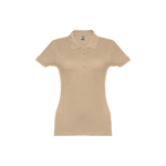 Women's cotton polo shirt in many colours, 195 g/m2 light brown colour first view