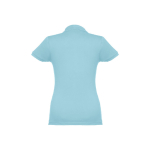 Women's cotton polo shirt in many colours, 195 g/m2 pastel blue colour second view