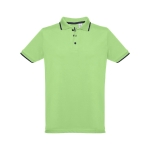 Slim-fit cotton polo shirt, 210 g/m2, THC Rome light-green colour first view
