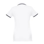 Women's two-tone cotton polo shirt, 210 g/m2, THC Rome white colour
