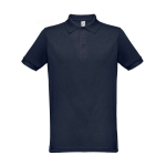 Cotton and polyester polo shirt in full colour, 200 g/m2 blue colour first view