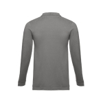 Long-sleeved cotton polo shirt, 210 g/m2, THC Bern dark grey colour second view